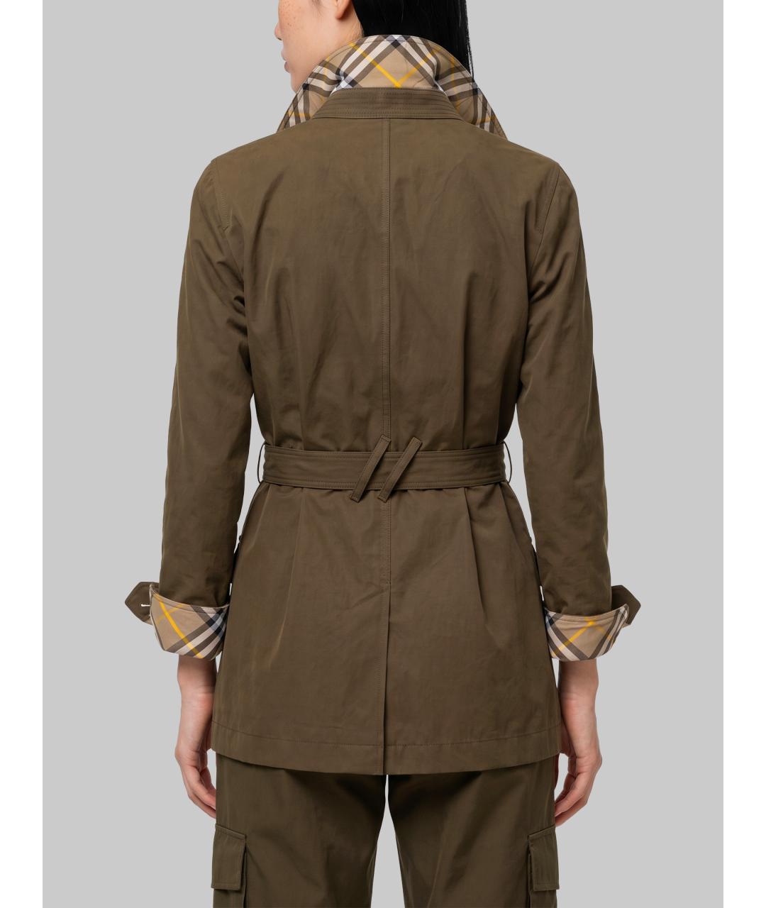 BURBERRY Зеленая хлопковая куртка, фото 4