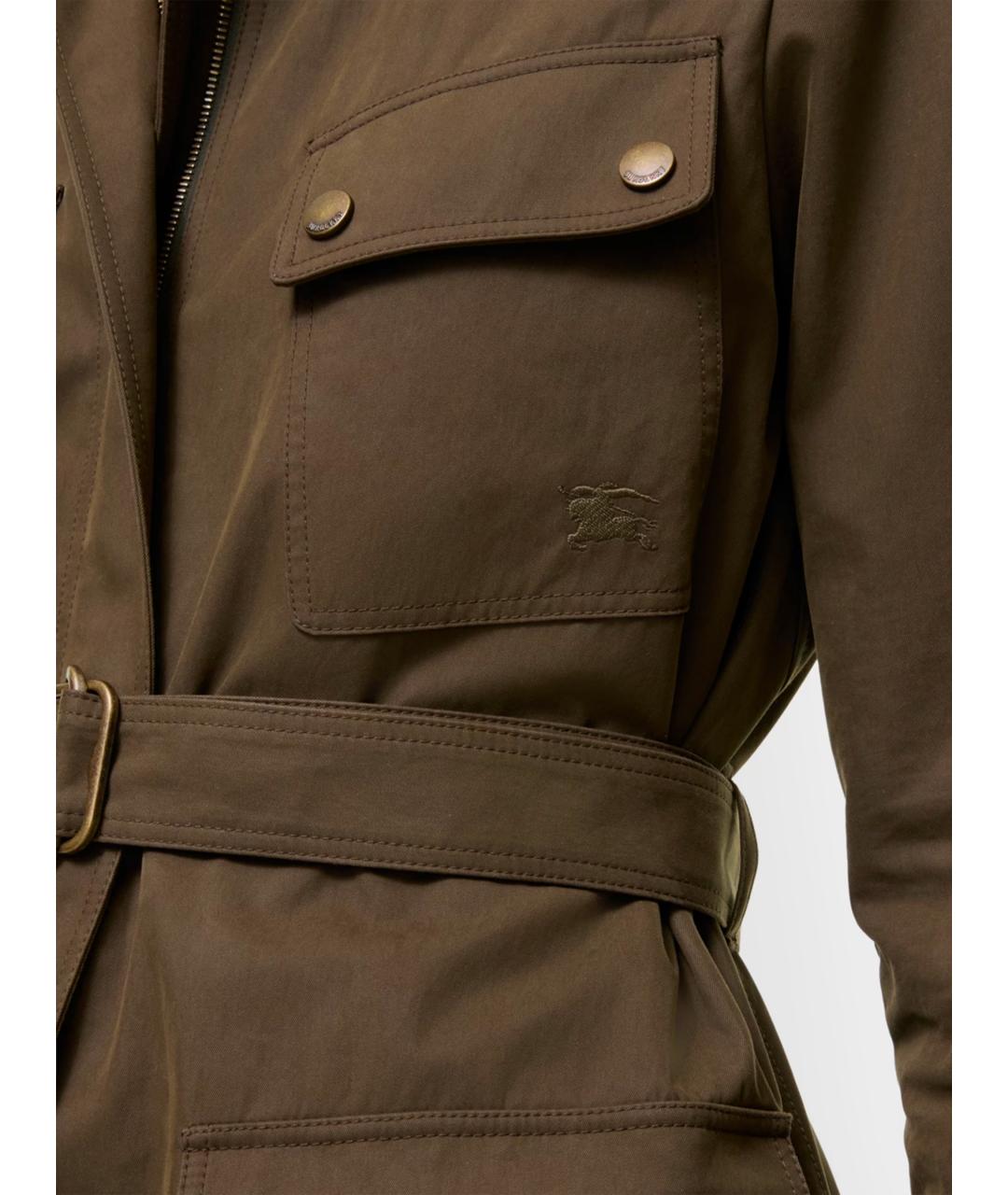 BURBERRY Зеленая хлопковая куртка, фото 5