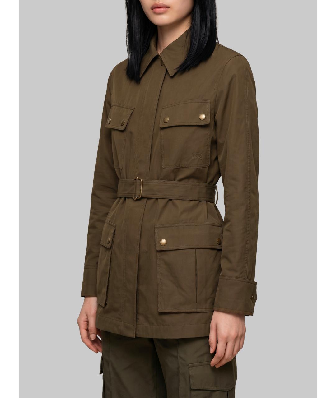 BURBERRY Зеленая хлопковая куртка, фото 3