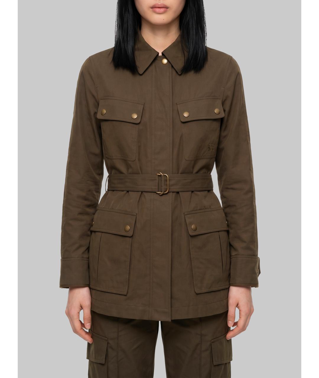 BURBERRY Зеленая хлопковая куртка, фото 2