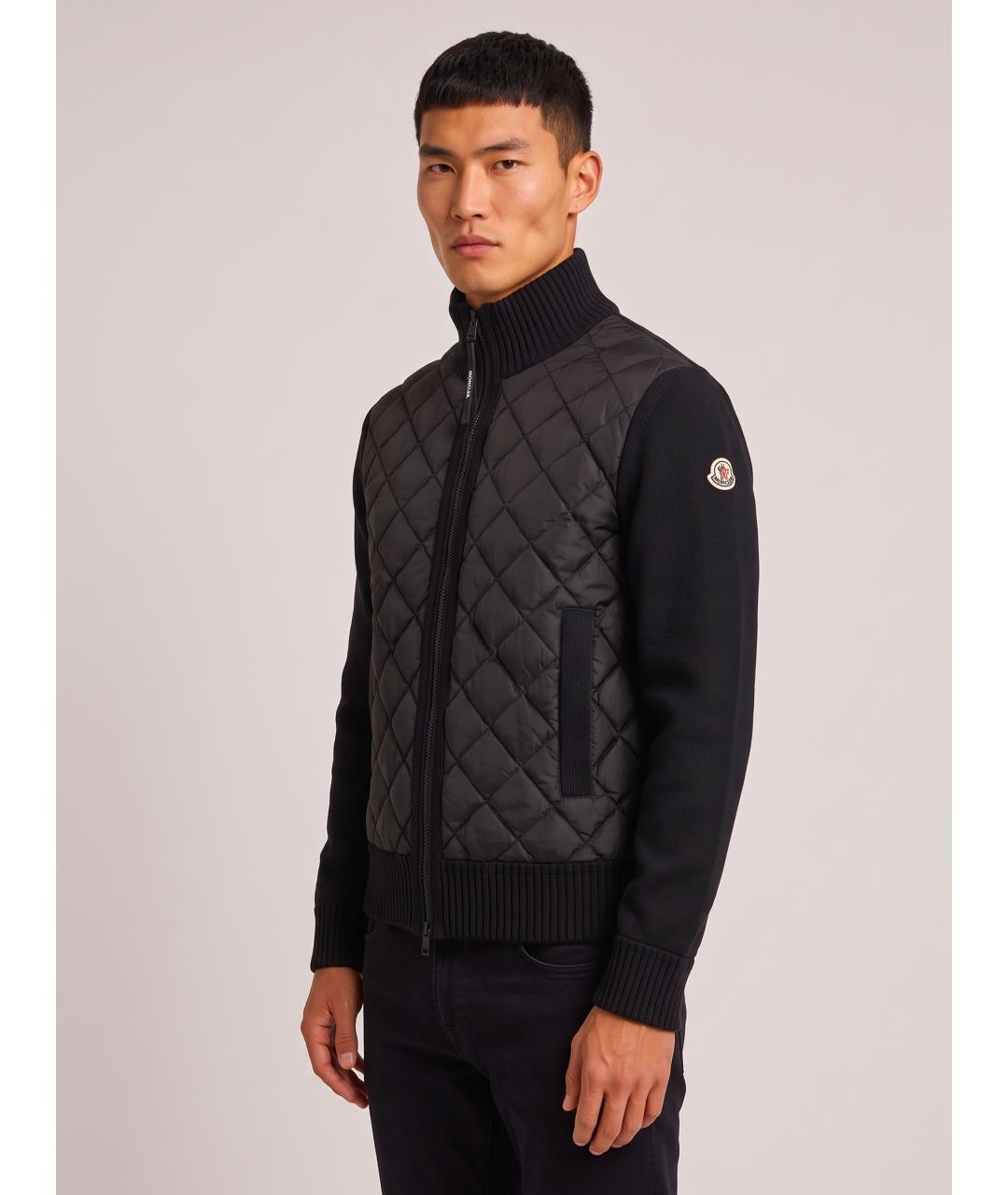 MONCLER Черный шерстяной кардиган, фото 2