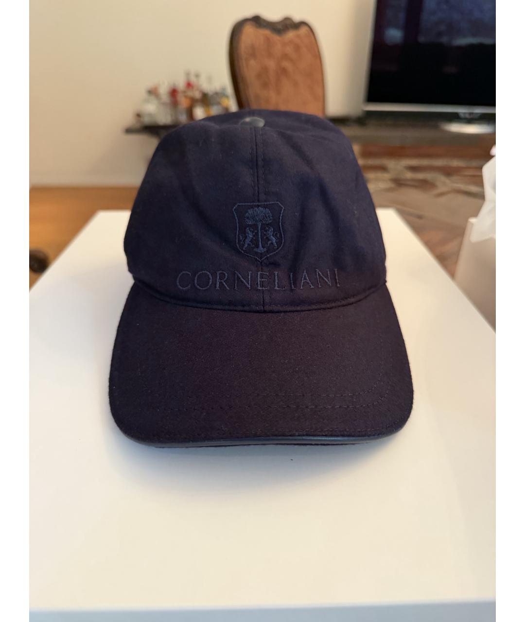 CORNELIANI Темно-синяя шерстяная кепка/бейсболка, фото 5