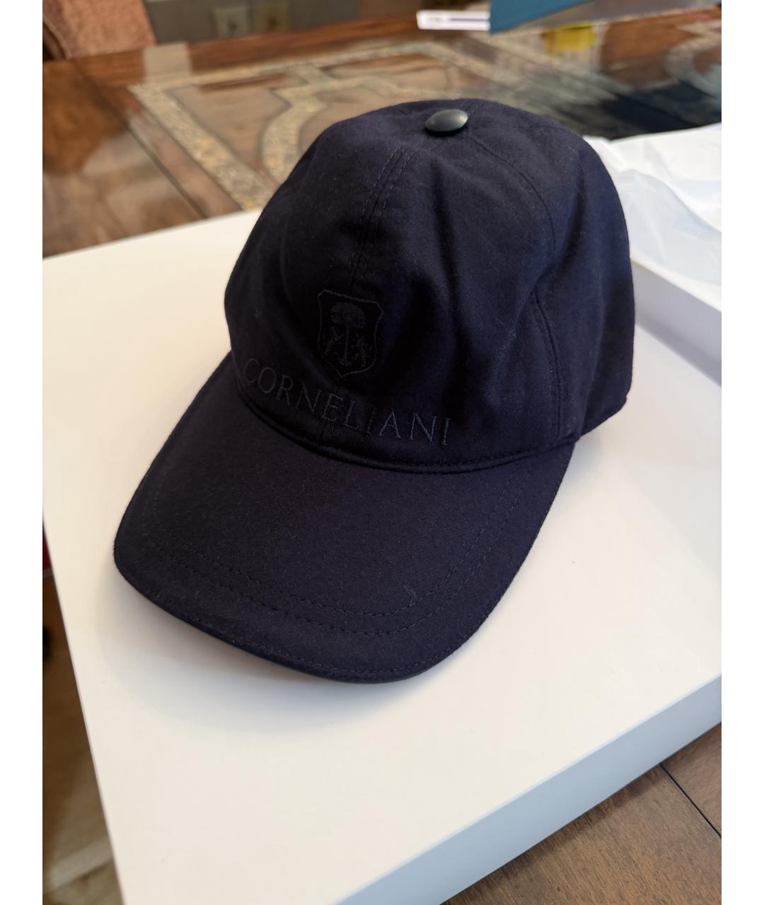 CORNELIANI Темно-синяя шерстяная кепка/бейсболка, фото 2