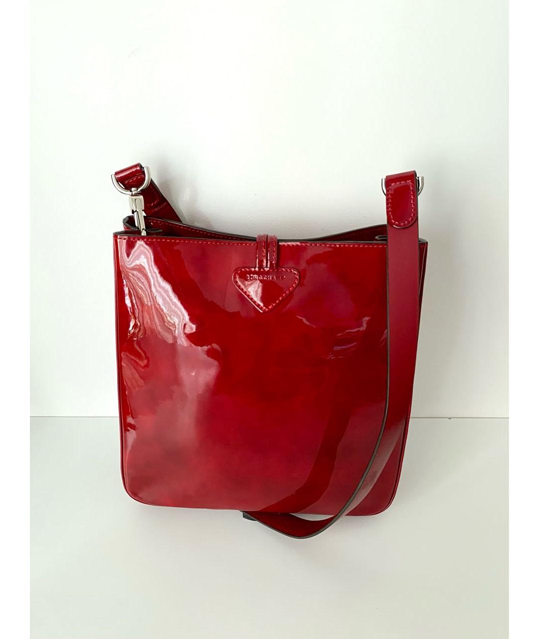 LONGCHAMP Бордовая сумка через плечо из лакированной кожи, фото 3