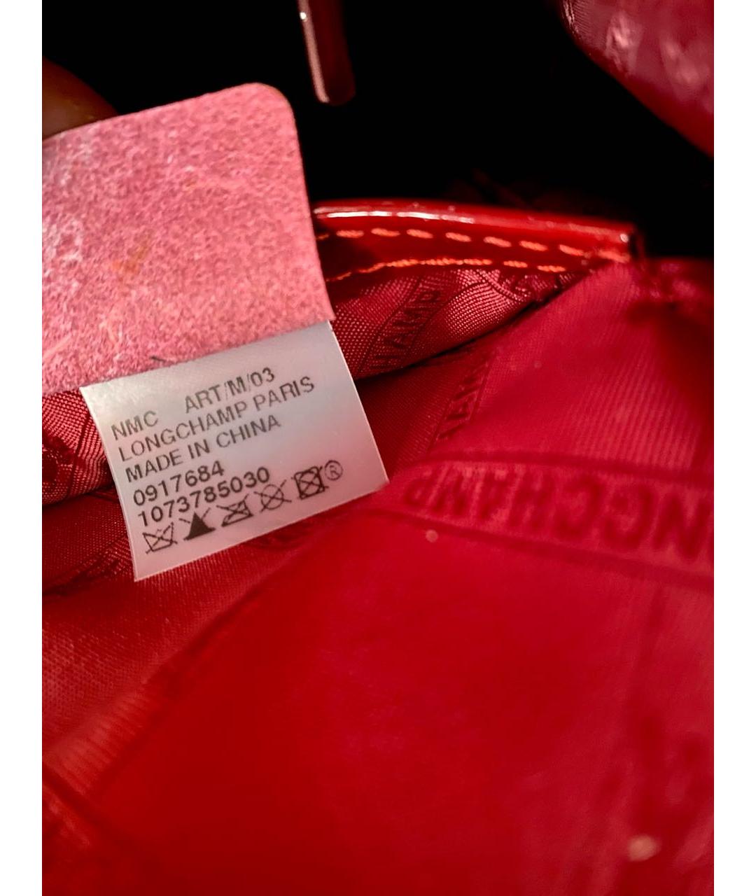 LONGCHAMP Бордовая сумка через плечо из лакированной кожи, фото 7