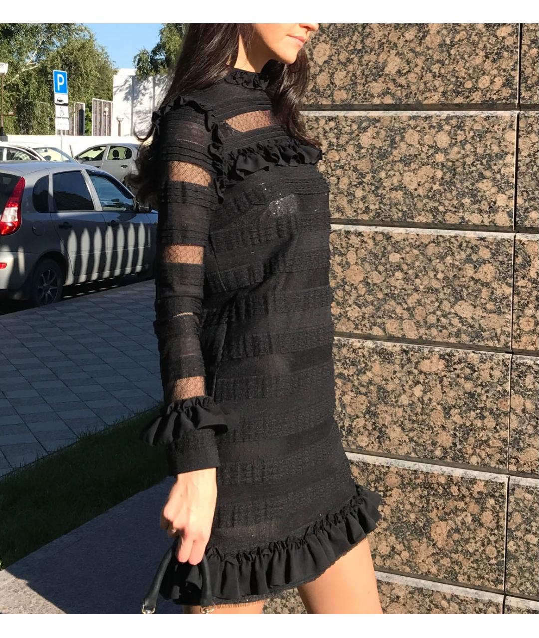 PINKO Черное полиамидовое коктейльное платье, фото 7