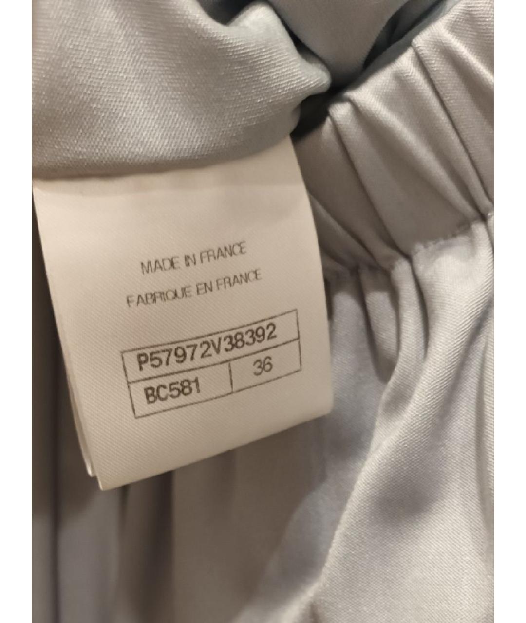 CHANEL Голубое шелковое повседневное платье, фото 5