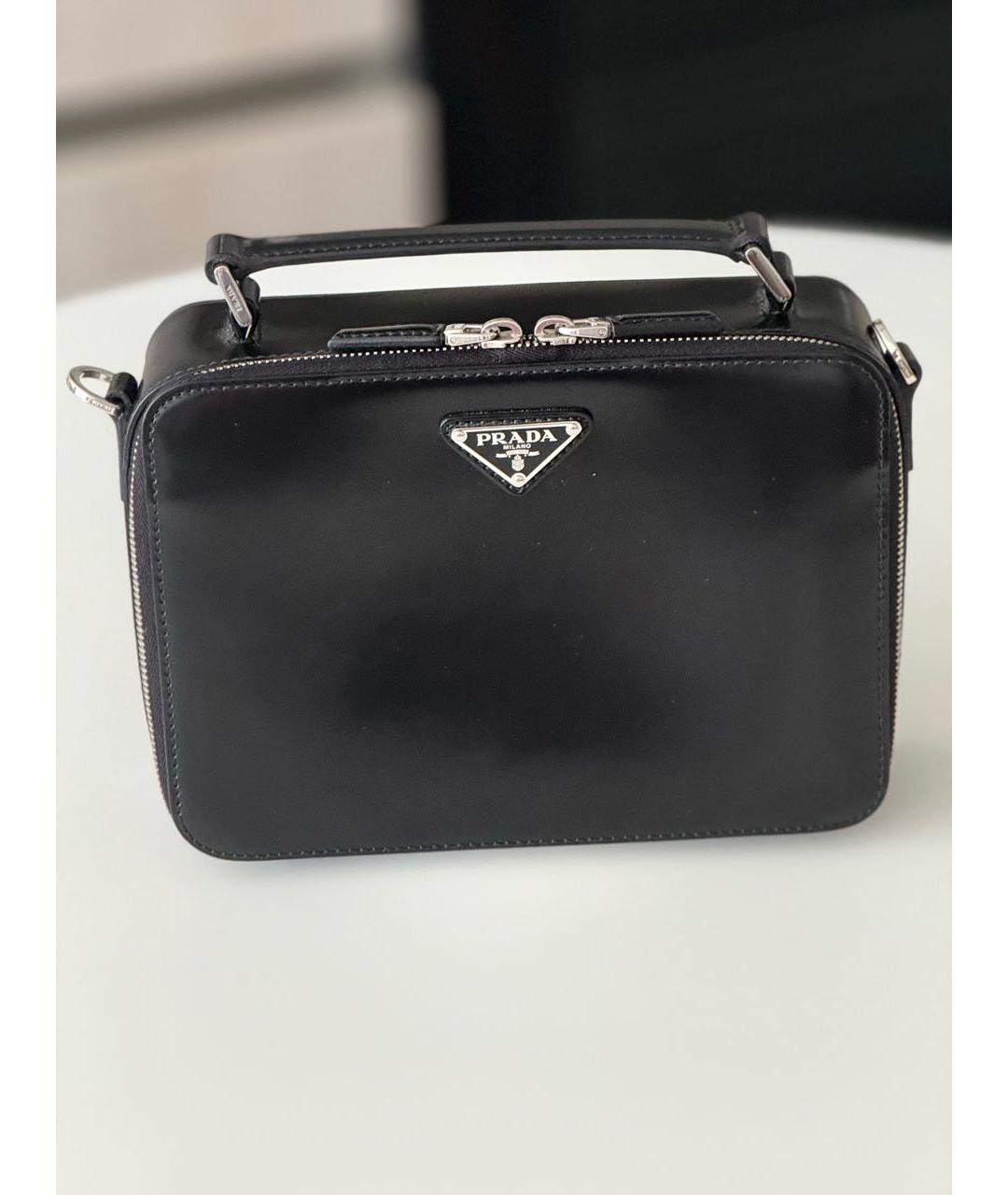 PRADA Черная кожаная барсетка, фото 2