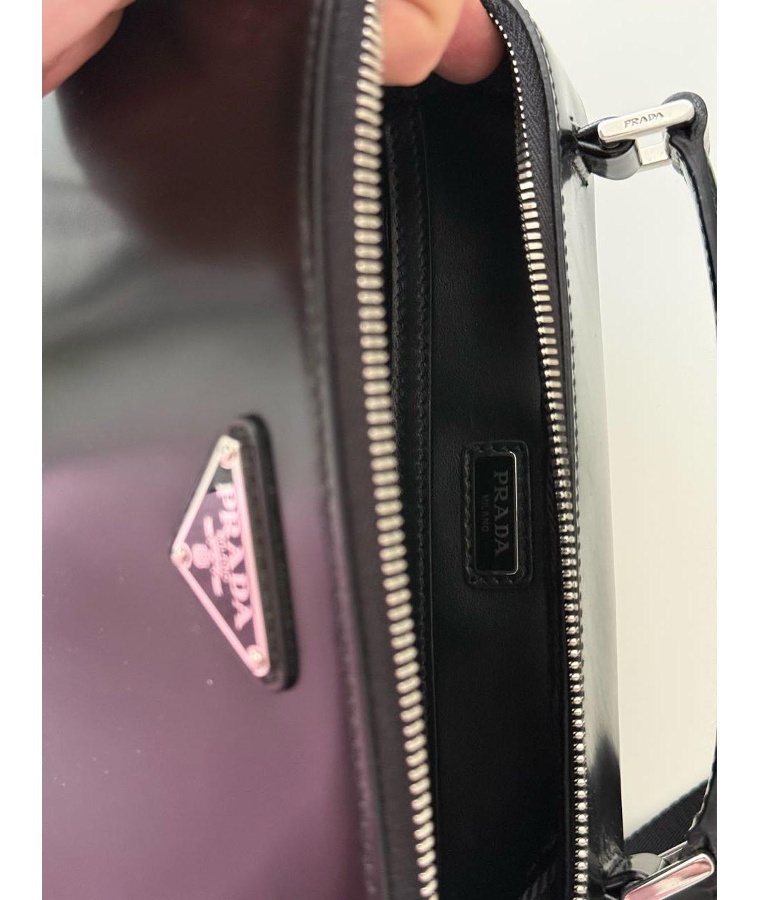 PRADA Черная кожаная барсетка, фото 4