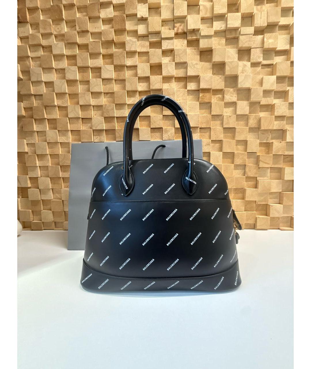 BALENCIAGA Черная кожаная сумка с короткими ручками, фото 3