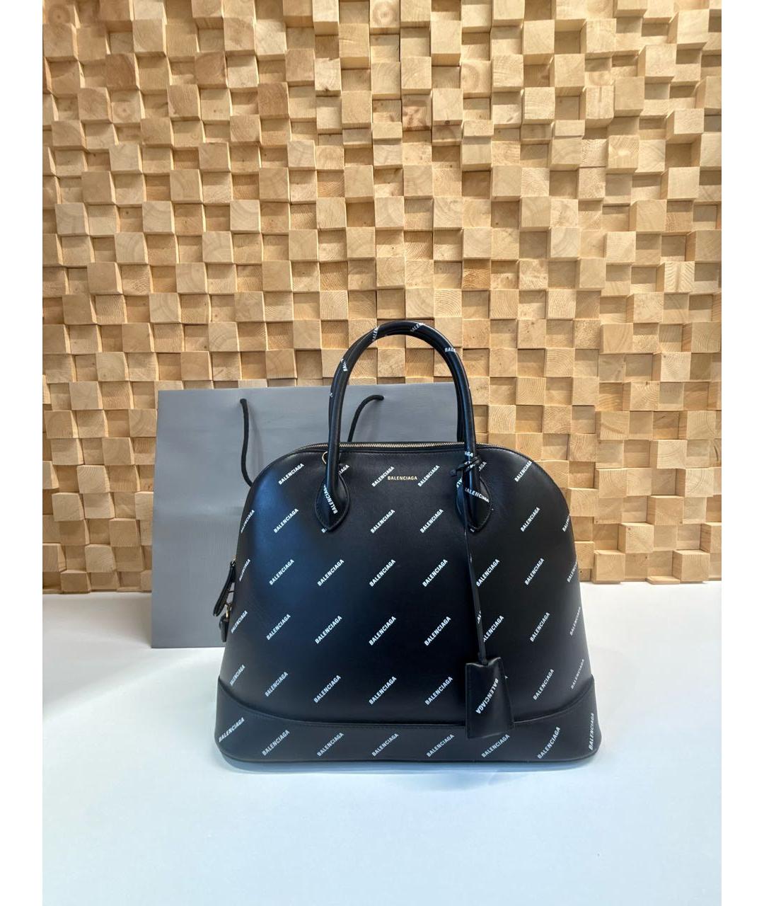 BALENCIAGA Черная кожаная сумка с короткими ручками, фото 5