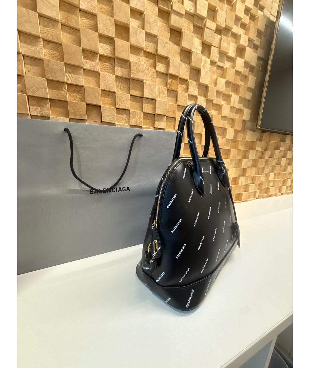 BALENCIAGA Черная кожаная сумка с короткими ручками, фото 2