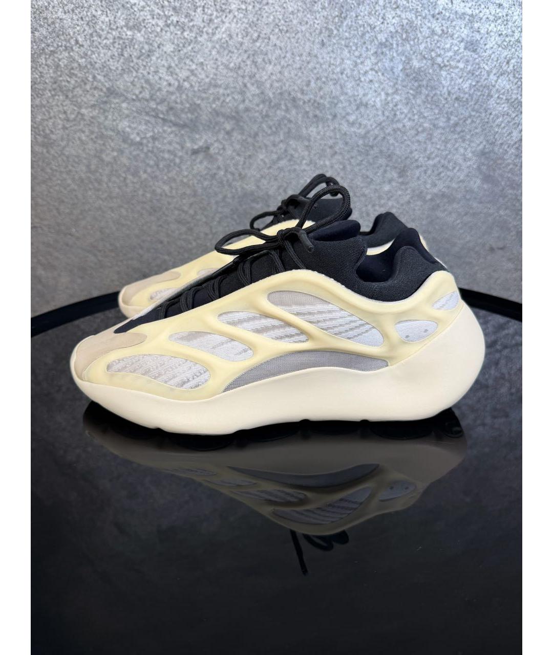 ADIDAS YEEZY Бежевые текстильные низкие кроссовки / кеды, фото 5
