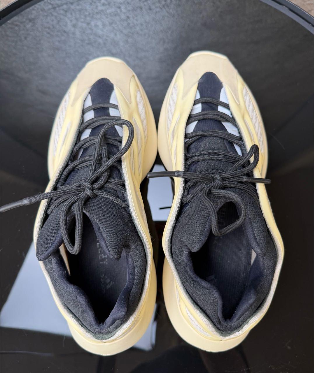 ADIDAS YEEZY Бежевые текстильные низкие кроссовки / кеды, фото 3