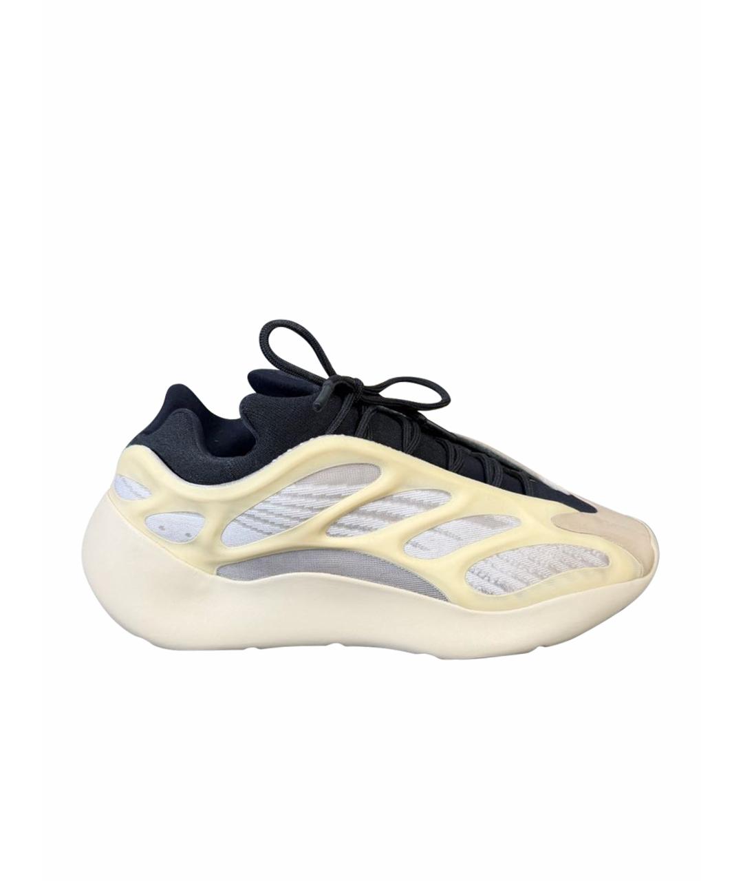 ADIDAS YEEZY Бежевые текстильные низкие кроссовки / кеды, фото 1