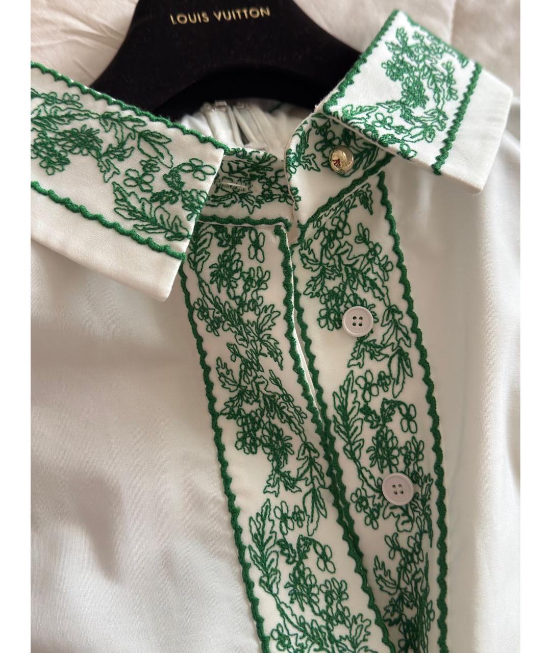 ELIE SAAB Белая хлопко-эластановая блузы, фото 3