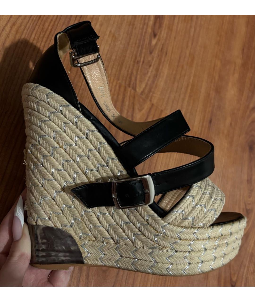 JIMMY CHOO Бежевые кожаные босоножки, фото 9