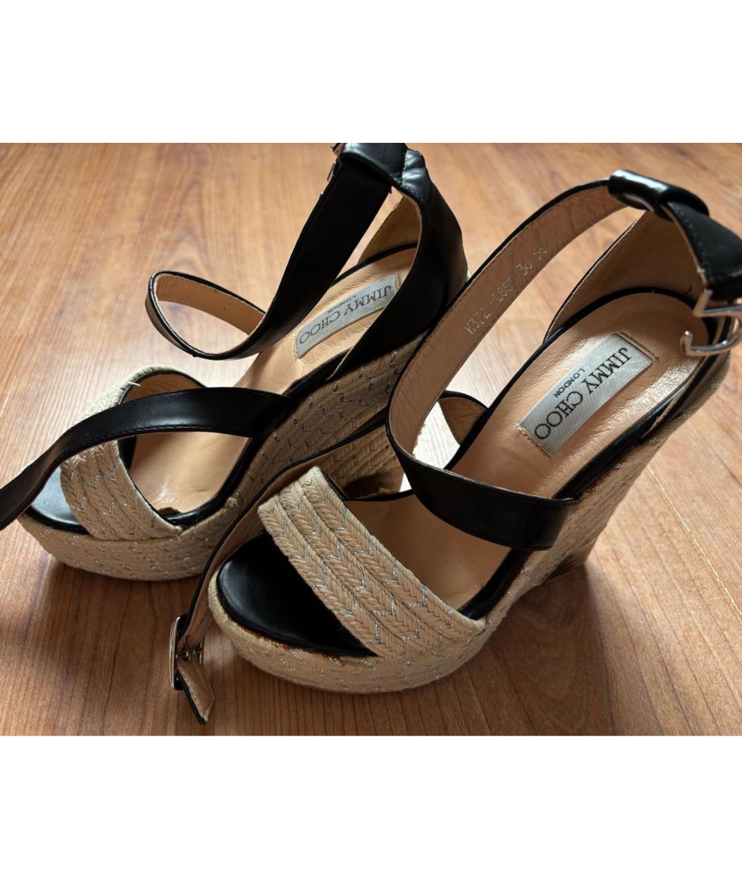 JIMMY CHOO Бежевые кожаные босоножки, фото 2