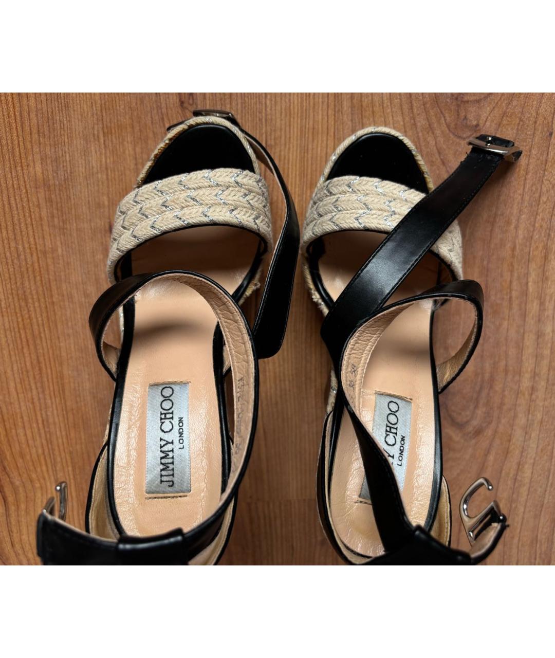 JIMMY CHOO Бежевые кожаные босоножки, фото 8