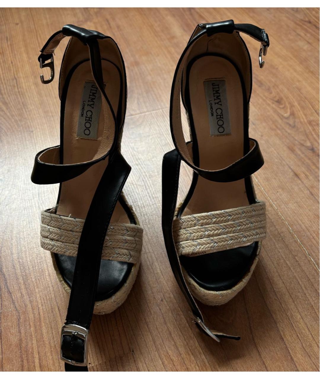 JIMMY CHOO Бежевые кожаные босоножки, фото 3
