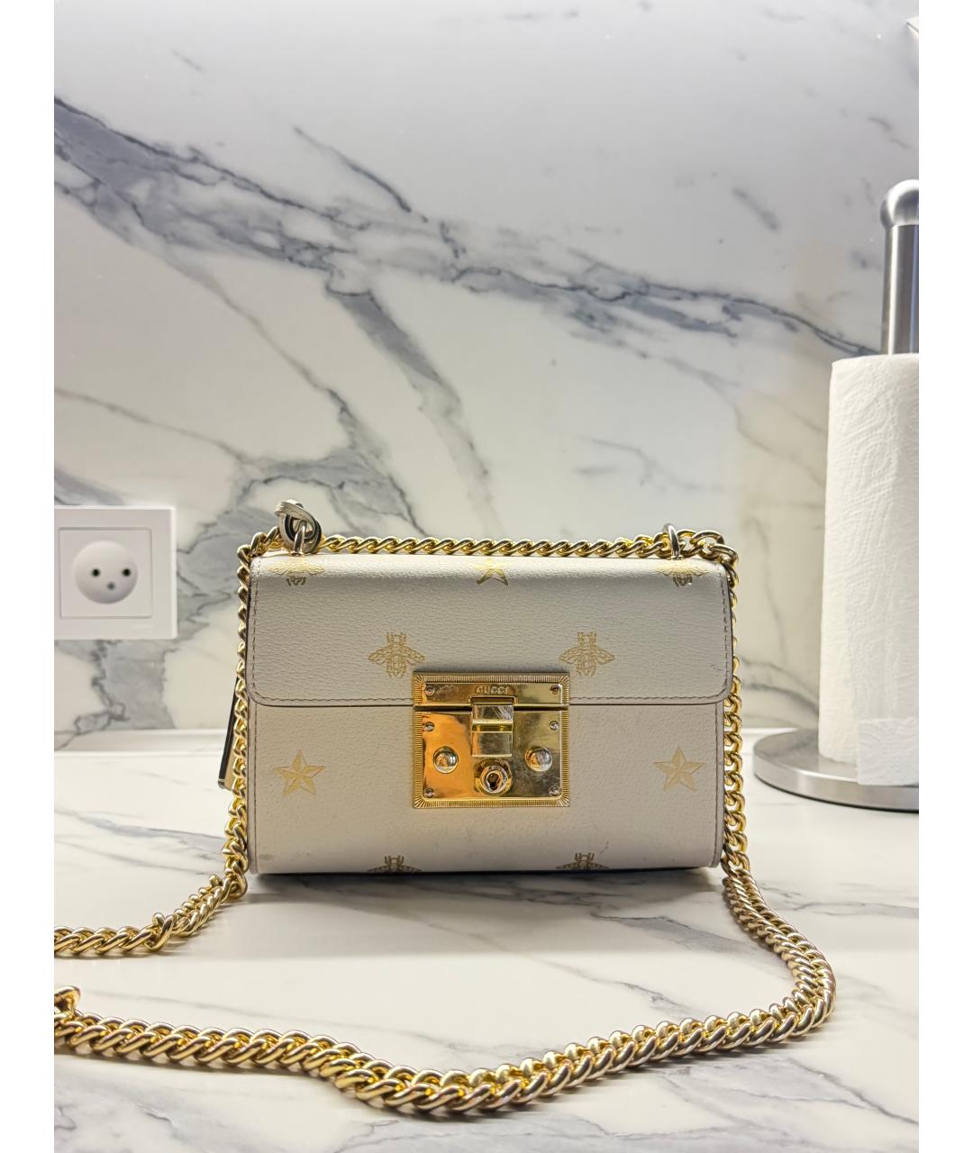 GUCCI Бежевая кожаная сумка через плечо, фото 5