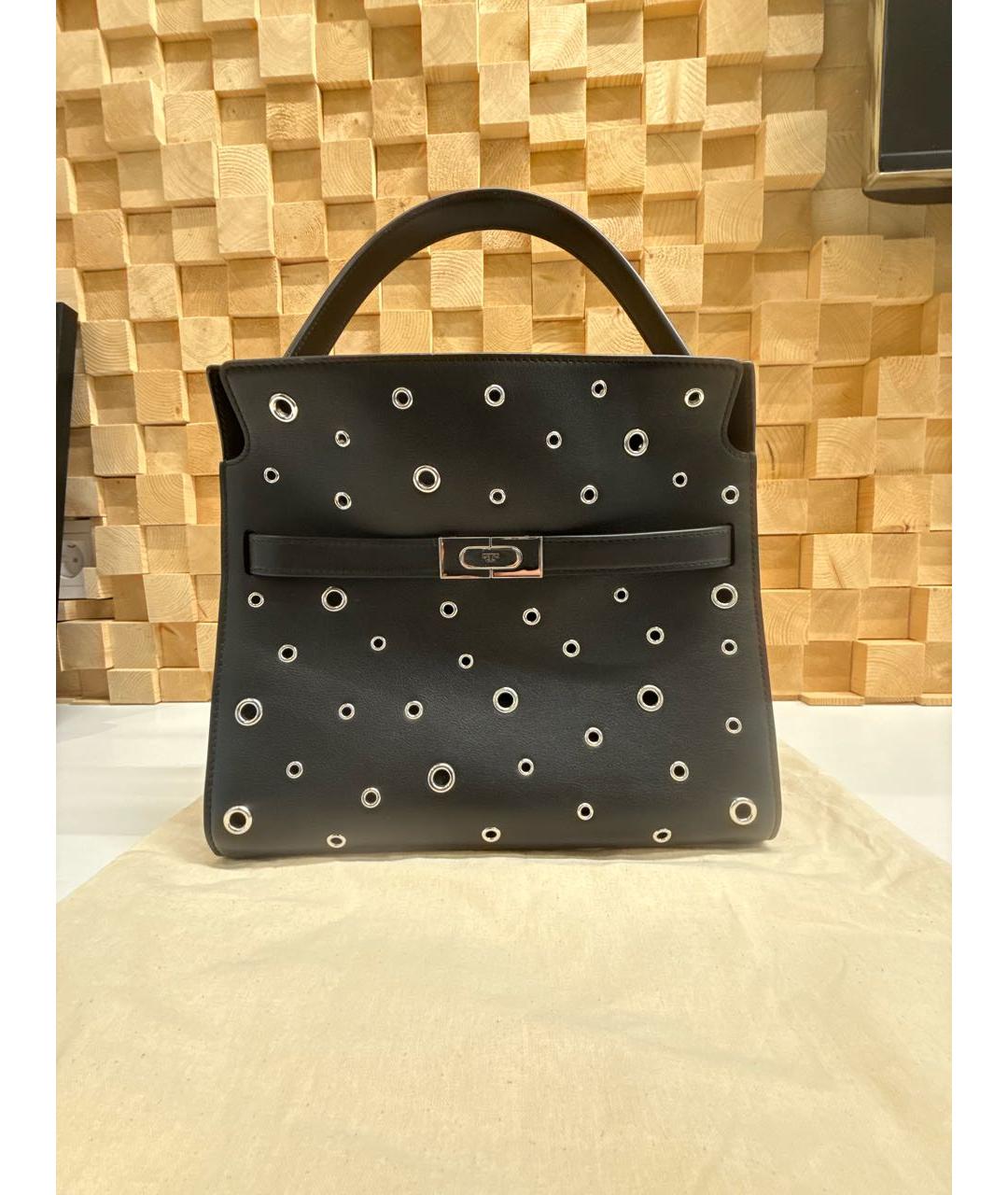 TORY BURCH Черная кожаная сумка с короткими ручками, фото 9