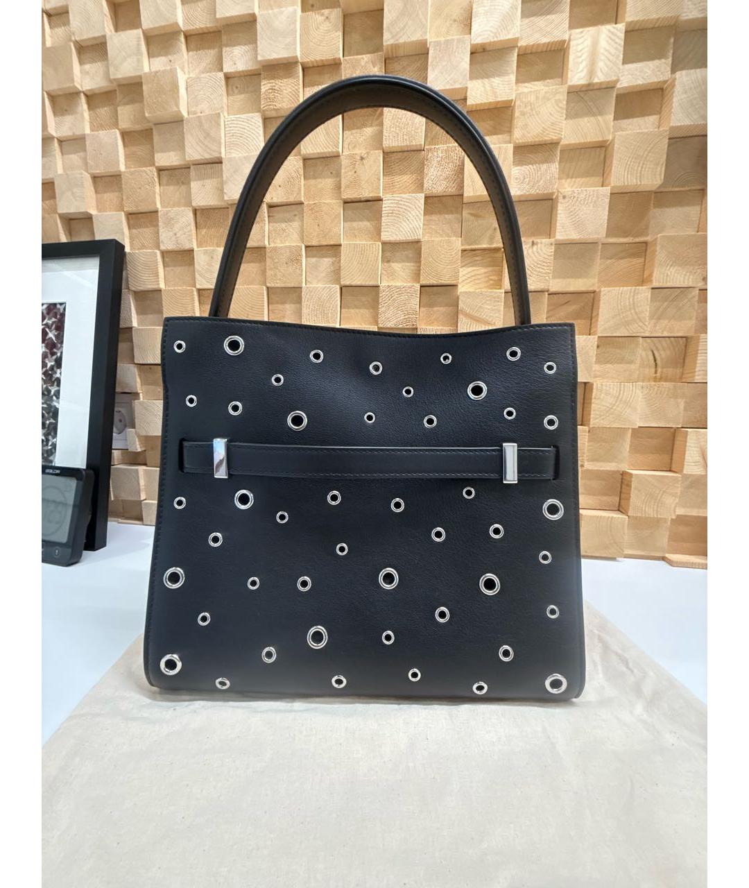 TORY BURCH Черная кожаная сумка с короткими ручками, фото 3