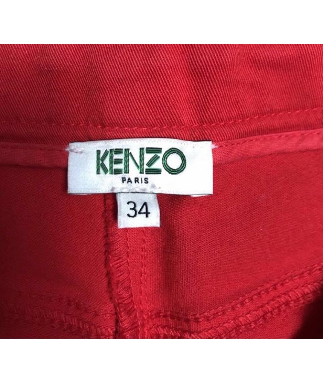 KENZO Красные хлопковые джинсы слим, фото 4