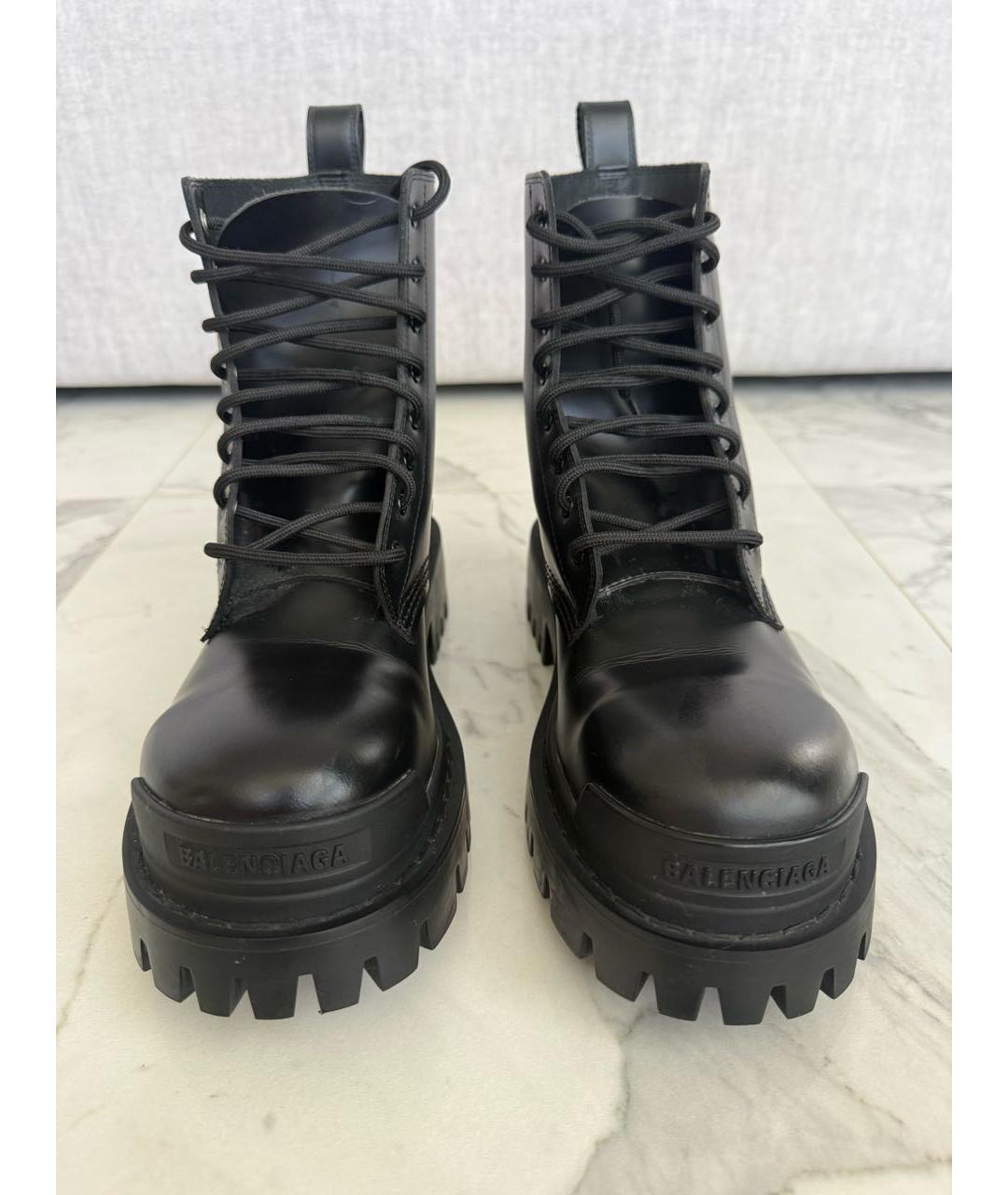 BALENCIAGA Черные кожаные ботинки, фото 2