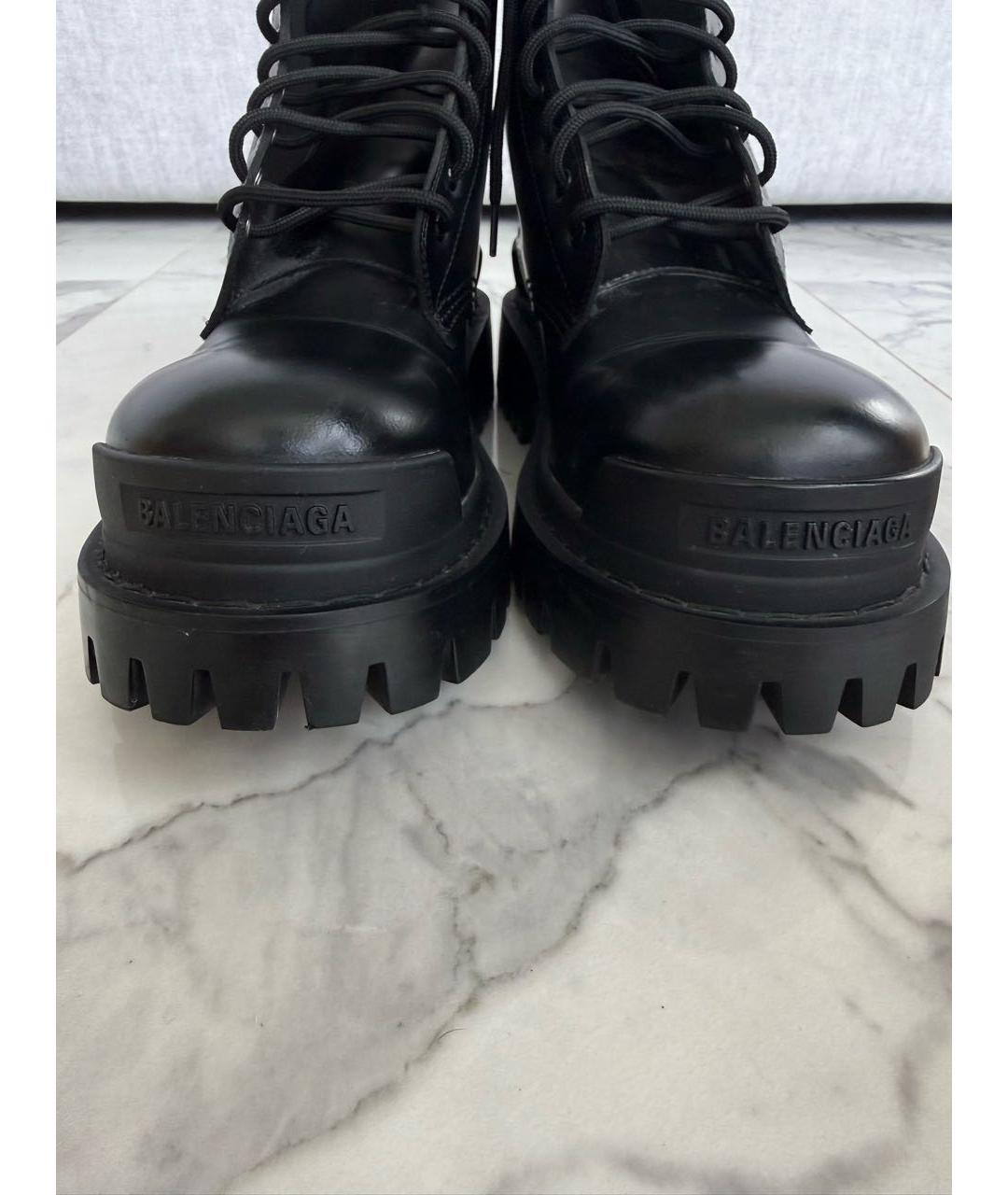 BALENCIAGA Черные кожаные ботинки, фото 8