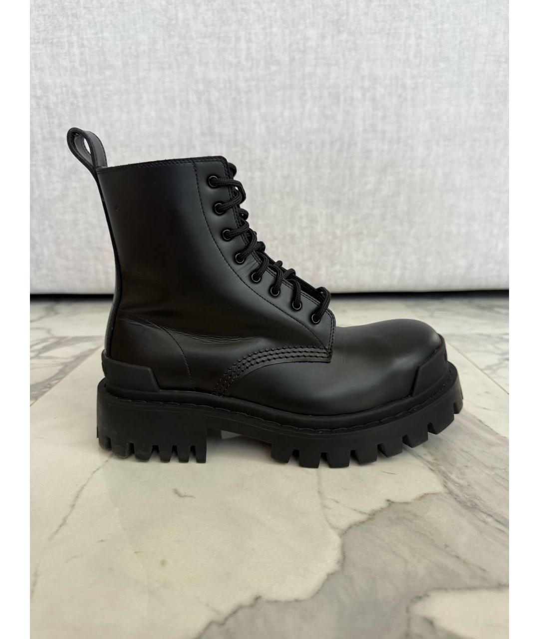 BALENCIAGA Черные кожаные ботинки, фото 9