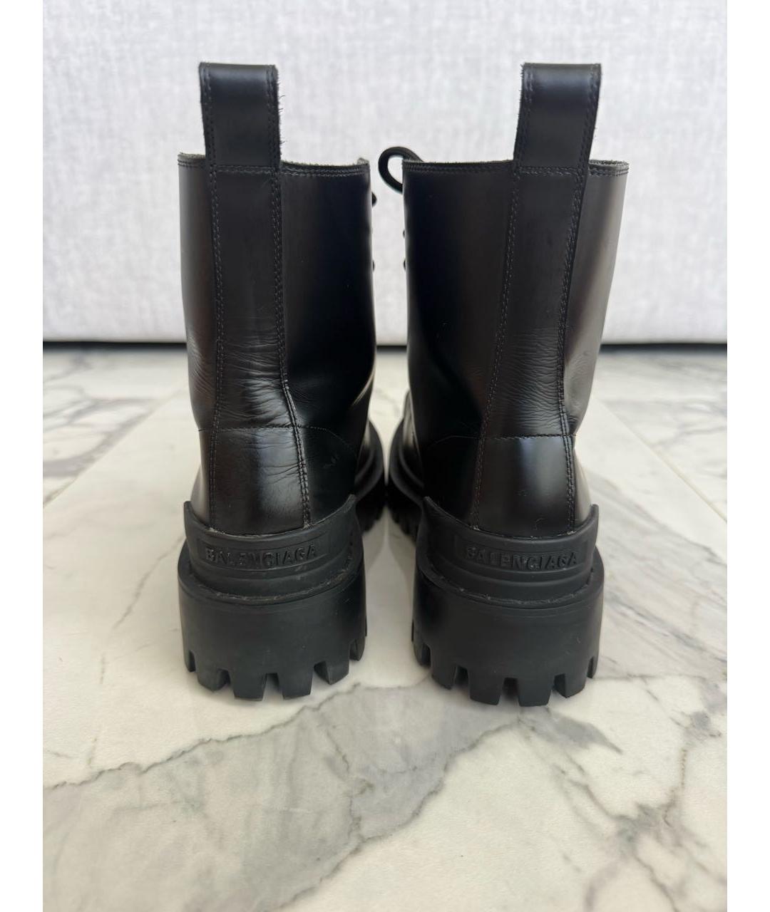 BALENCIAGA Черные кожаные ботинки, фото 4