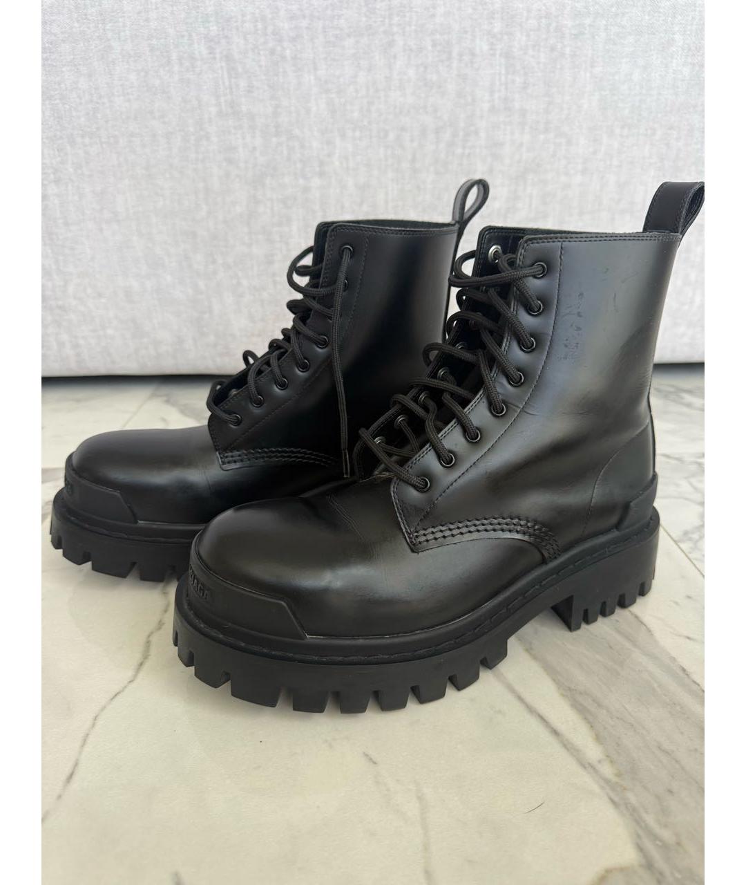 BALENCIAGA Черные кожаные ботинки, фото 6