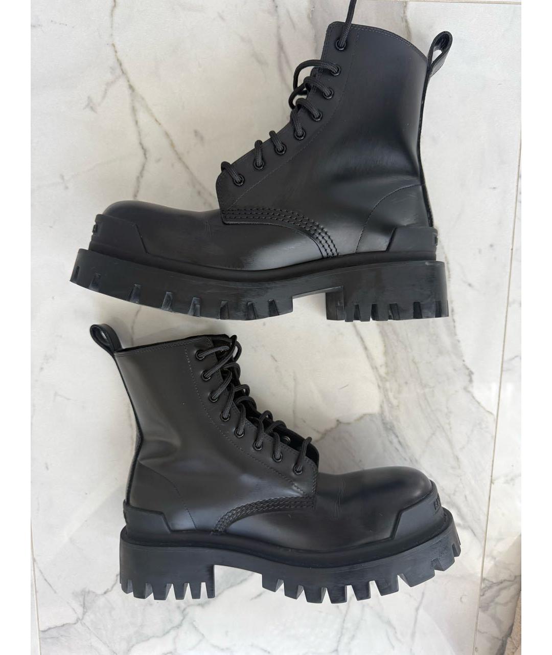 BALENCIAGA Черные кожаные ботинки, фото 5