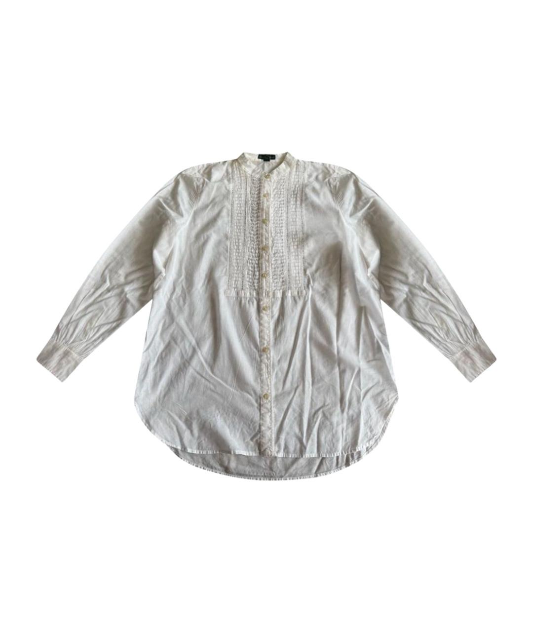 RALPH LAUREN Белая хлопковая рубашка, фото 1