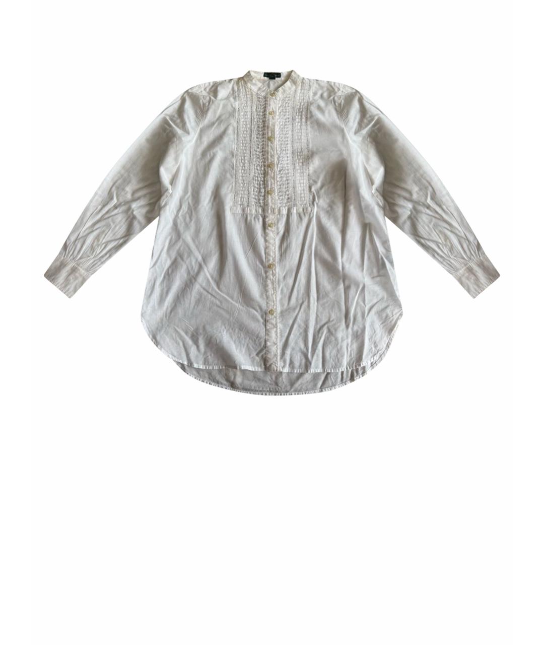 RALPH LAUREN Белая хлопковая рубашка, фото 10