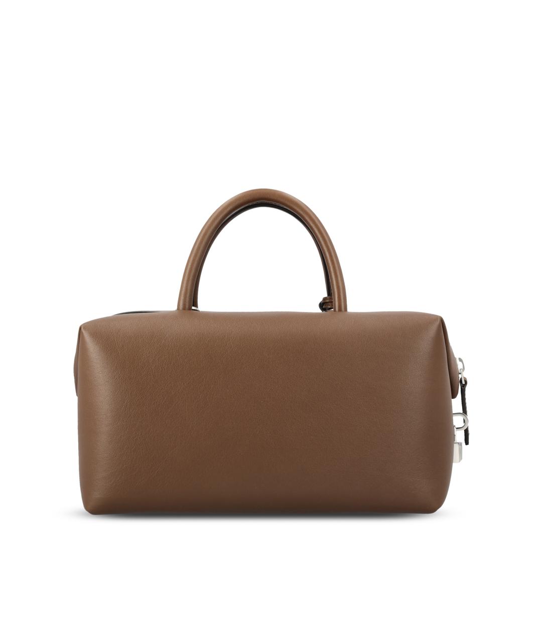 MAX MARA Коричневая кожаная сумка с короткими ручками, фото 2