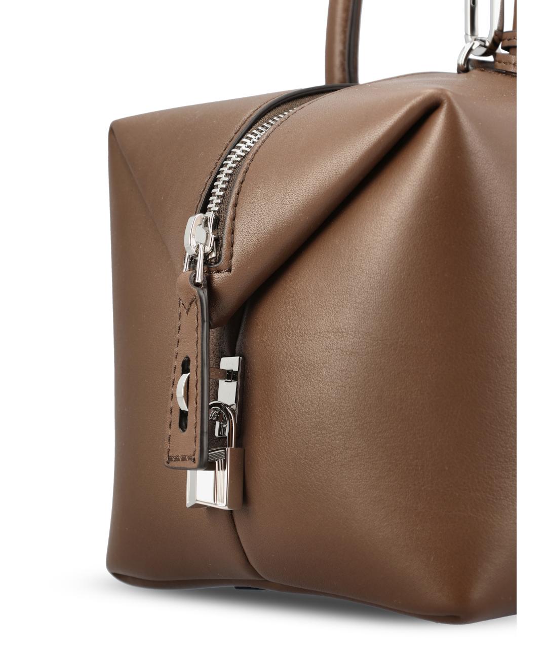 MAX MARA Коричневая кожаная сумка с короткими ручками, фото 4