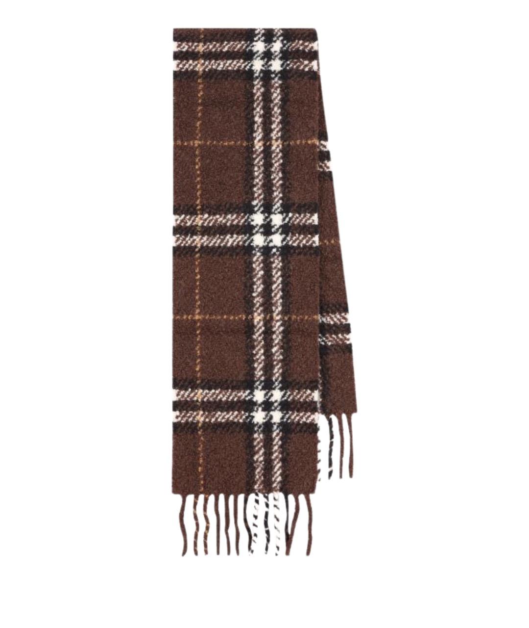 BURBERRY Коричневый шерстяной шарф, фото 1