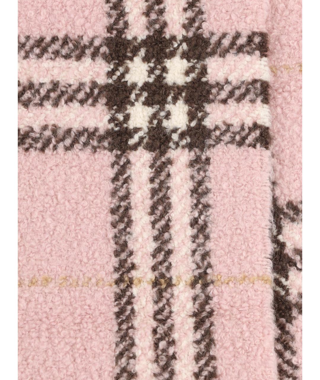 BURBERRY Розовый шерстяной шарф, фото 2