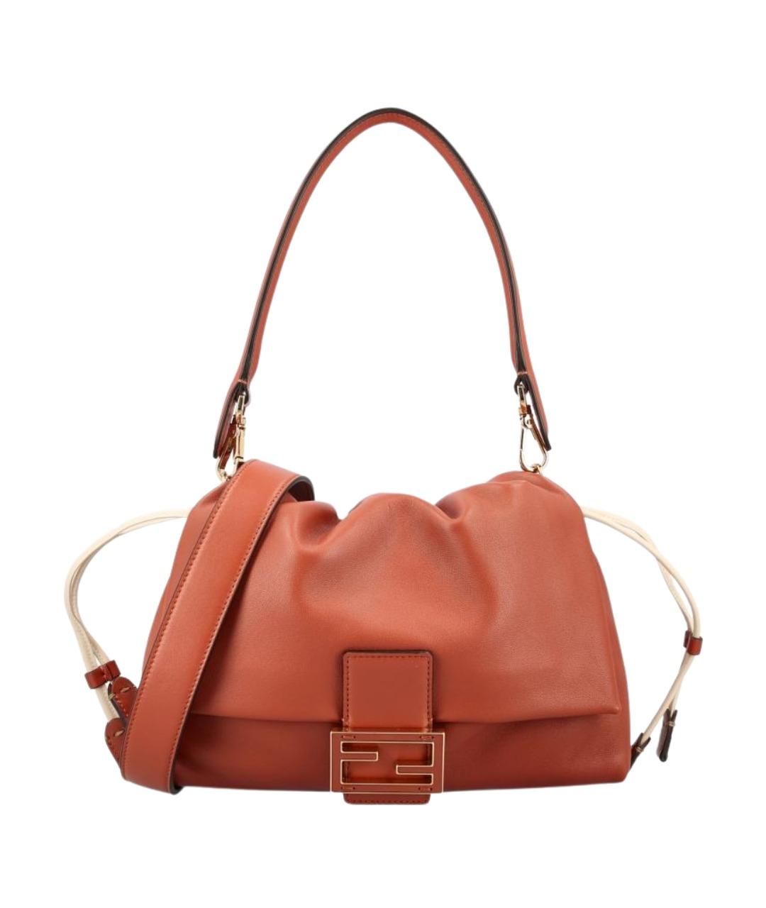 FENDI Коричневая кожаная сумка через плечо, фото 1