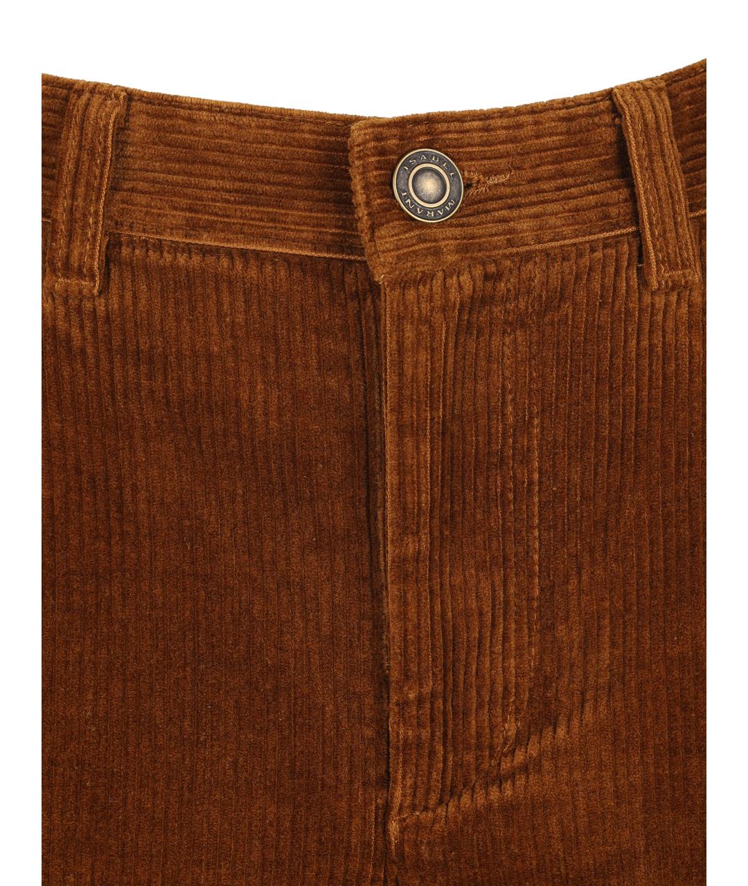ISABEL MARANT ETOILE Коричневые хлопковые прямые брюки, фото 3