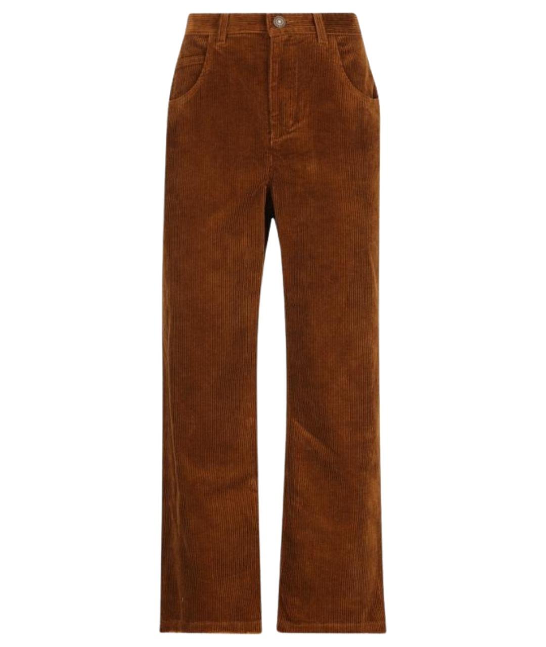 ISABEL MARANT ETOILE Коричневые хлопковые прямые брюки, фото 1