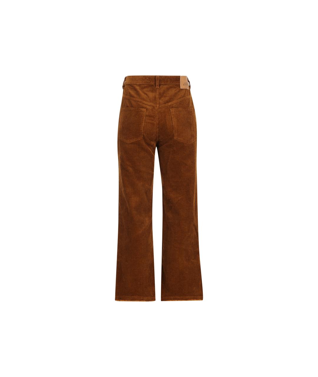 ISABEL MARANT ETOILE Коричневые хлопковые прямые брюки, фото 2