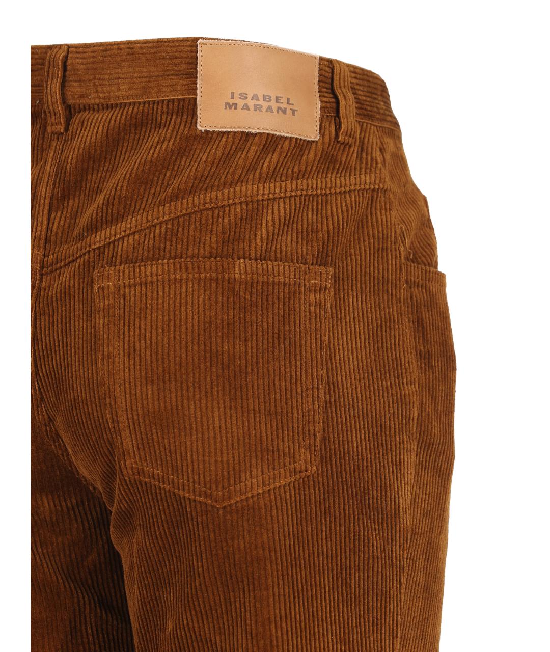 ISABEL MARANT ETOILE Коричневые хлопковые прямые брюки, фото 4