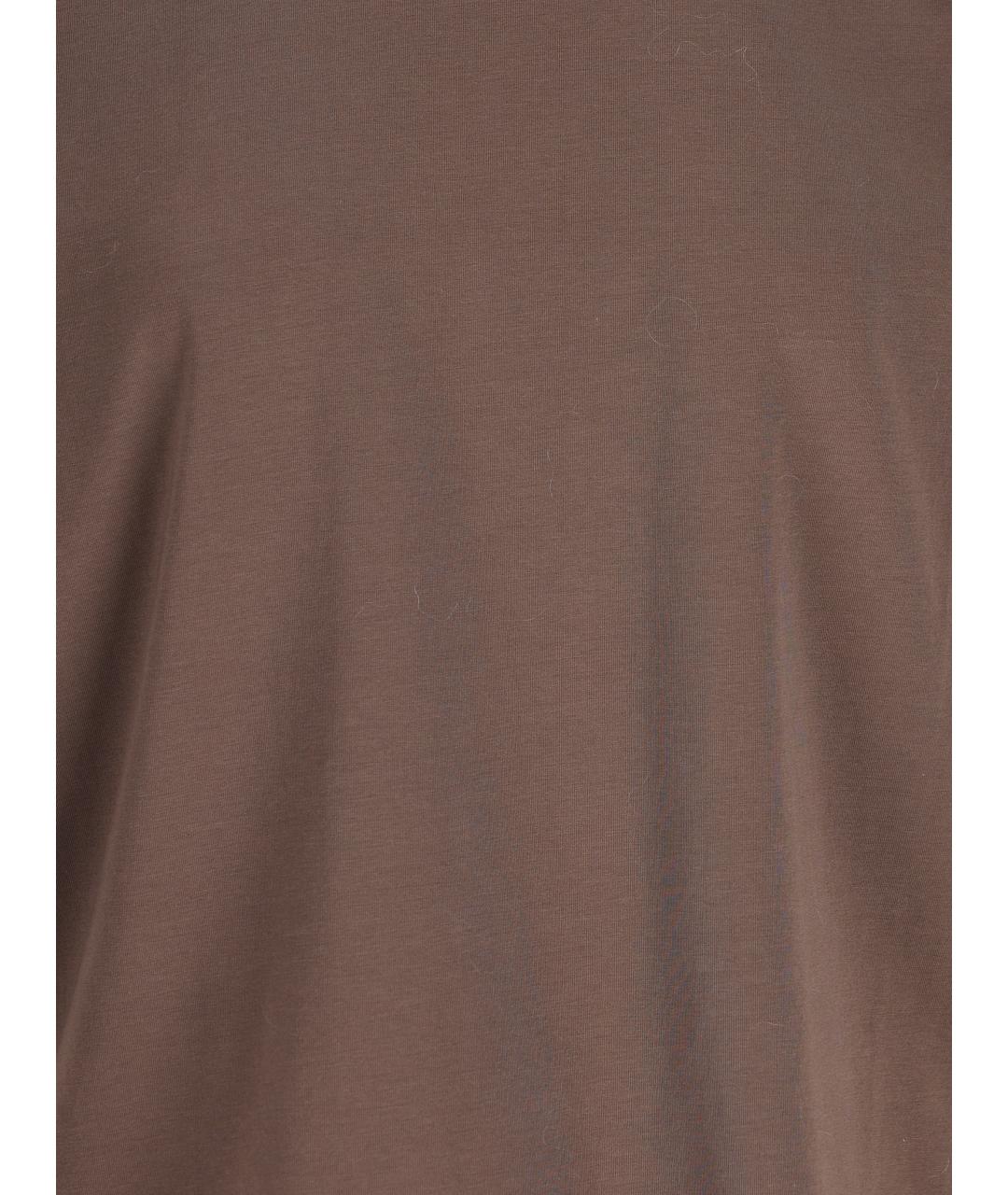 BRUNELLO CUCINELLI Коричневая хлопковая футболка, фото 4