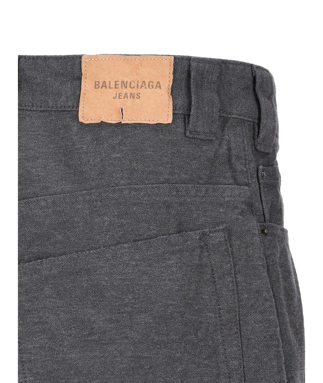 BALENCIAGA Антрацитовые хлопковые повседневные брюки, фото 4