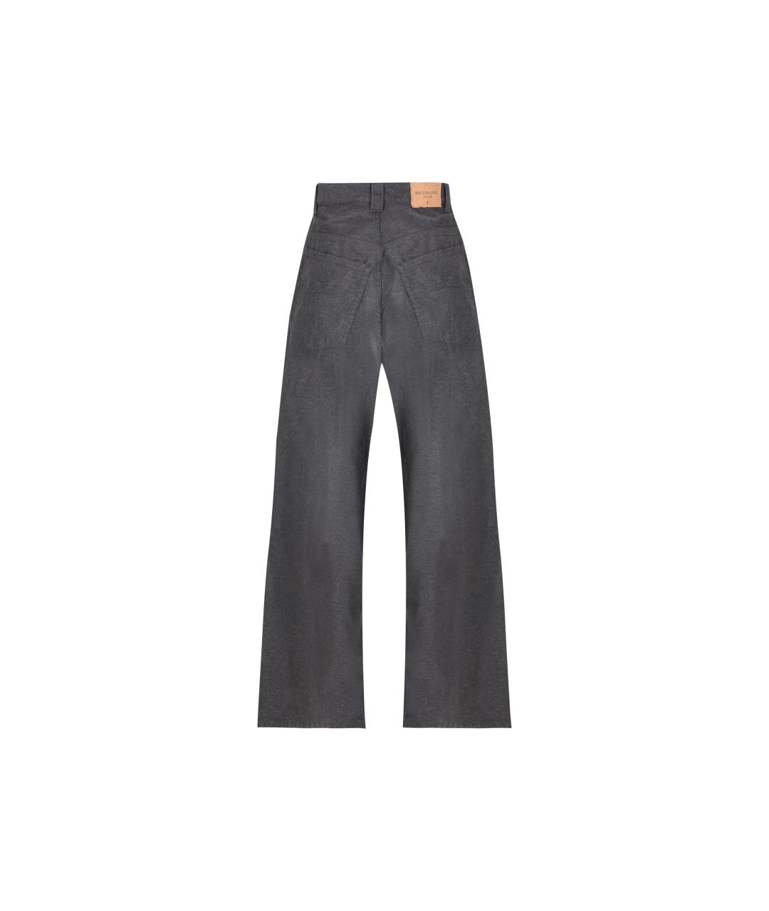 BALENCIAGA Антрацитовые хлопковые повседневные брюки, фото 2