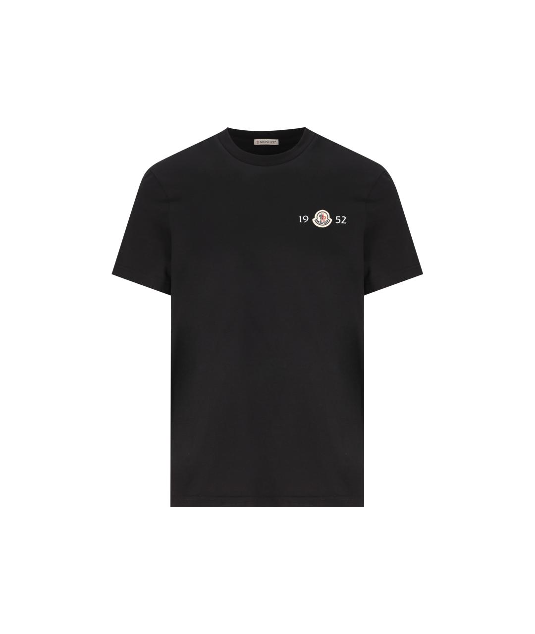 MONCLER Черная хлопковая футболка, фото 1