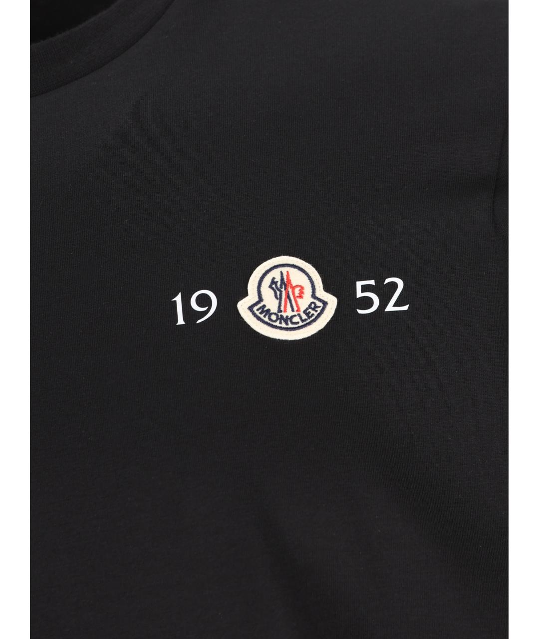 MONCLER Черная хлопковая футболка, фото 3